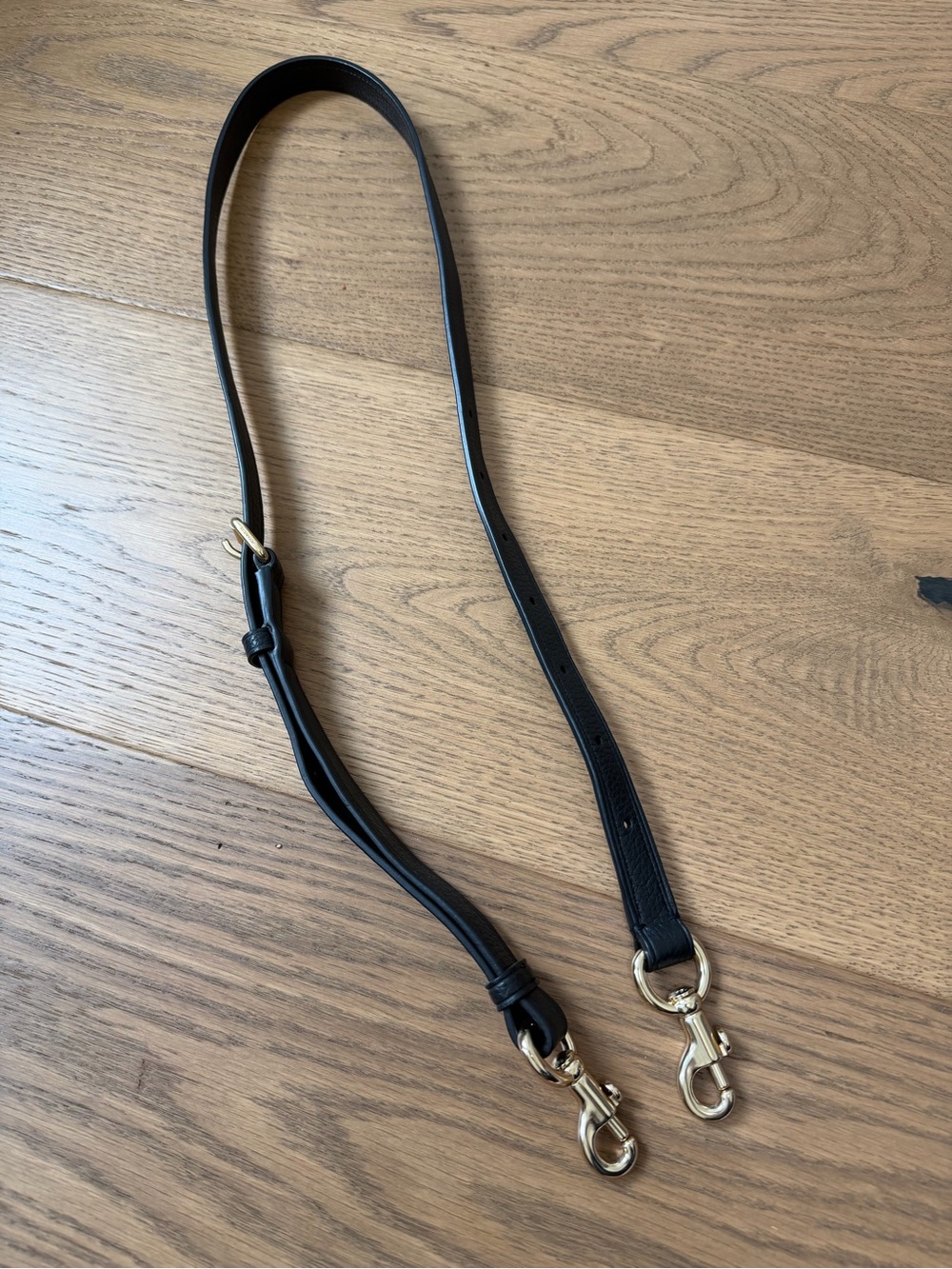 Coach - Shoulder/Crossbody Purse Strap - Black Leather & Gold